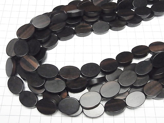 1strand $7.79! Ebony Wood  Oval 20x15x5mm 1strand beads (aprx.15inch/36cm)