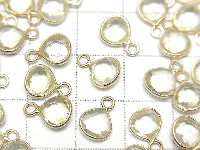 [Video] High Quality Lemon Quartz AAA Bezel Setting Chestnut Shape 7x7mm 18KGP 4pcs
