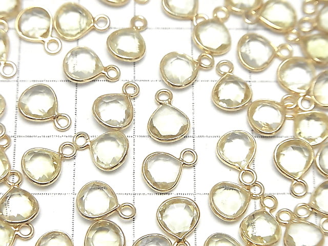 [Video] High Quality Lemon Quartz AAA Bezel Setting Chestnut Shape 7x7mm 18KGP 4pcs
