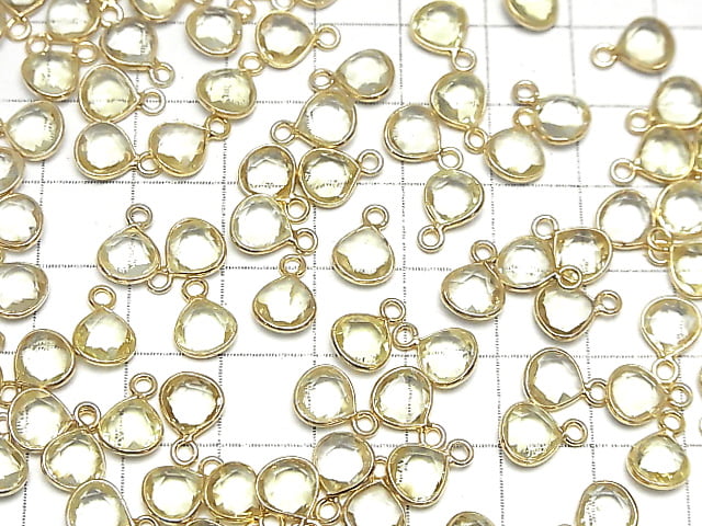 [Video] High Quality Lemon Quartz AAA Bezel Setting Chestnut Shape 7x7mm 18KGP 4pcs