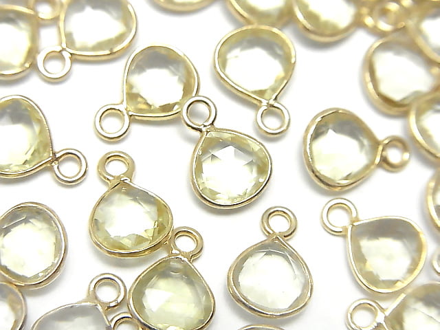 [Video] High Quality Lemon Quartz AAA Bezel Setting Chestnut Shape 7x7mm 18KGP 4pcs