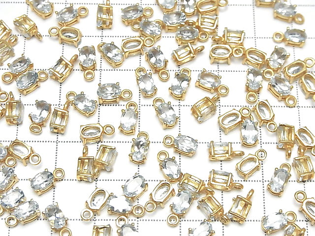 [Video] High Quality Aquamarine AAA Bezel Setting Oval Faceted 6x4mm 18KGP 2pcs