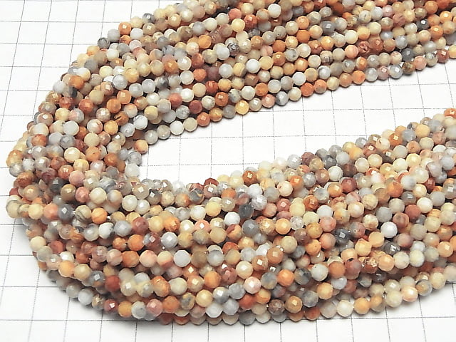 [Video] Crazy lace agate 32 Faceted Round 4 mm 1 strand beads (aprx.15 inch / 38 cm)