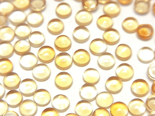 [Video]High Quality Citrine AAA Round Cabochon 4x4mm 10pcs