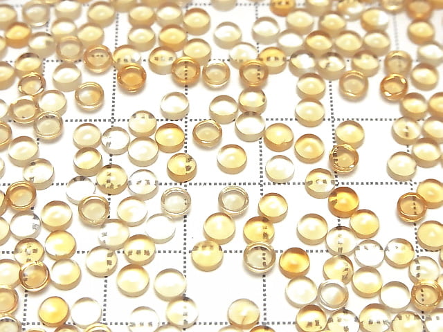 [Video]High Quality Citrine AAA Round Cabochon 4x4mm 10pcs