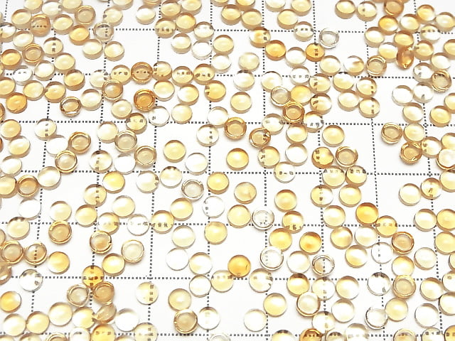 [Video]High Quality Citrine AAA Round Cabochon 4x4mm 10pcs