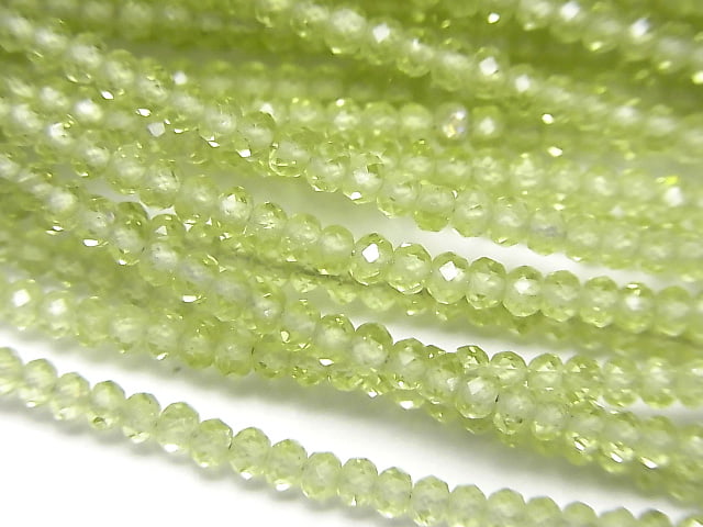 [Video] 1strand $19.99! High Quality Peridot AAA 'Faceted Button Rondelle 1strand beads (aprx.13inch / 32cm)