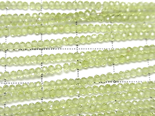 [Video] 1strand $19.99! High Quality Peridot AAA 'Faceted Button Rondelle 1strand beads (aprx.13inch / 32cm)