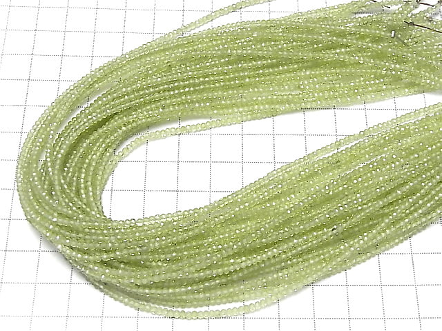 [Video] 1strand $19.99! High Quality Peridot AAA 'Faceted Button Rondelle 1strand beads (aprx.13inch / 32cm)