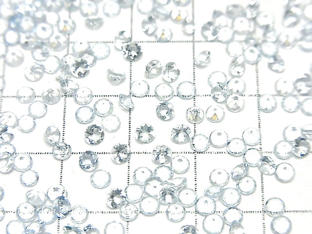 [Video] High Quality Aquamarine AAA Undrilled Round Faceted 3x3mm 5pcs