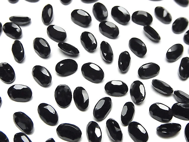 [Video] High Quality Black Spinel AAA Undrilled Oval Faceted 6 x 4 mm 10 pcs