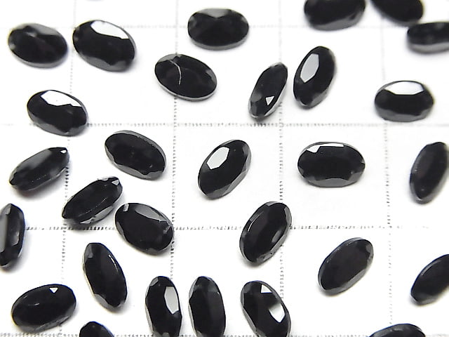 [Video] High Quality Black Spinel AAA Undrilled Oval Faceted 6 x 4 mm 10 pcs