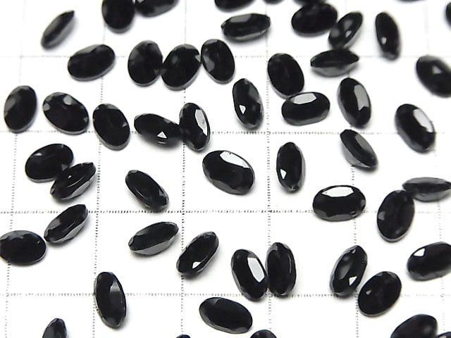 [Video] High Quality Black Spinel AAA Undrilled Oval Faceted 6 x 4 mm 10 pcs