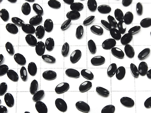 [Video] High Quality Black Spinel AAA Undrilled Oval Faceted 6 x 4 mm 10 pcs