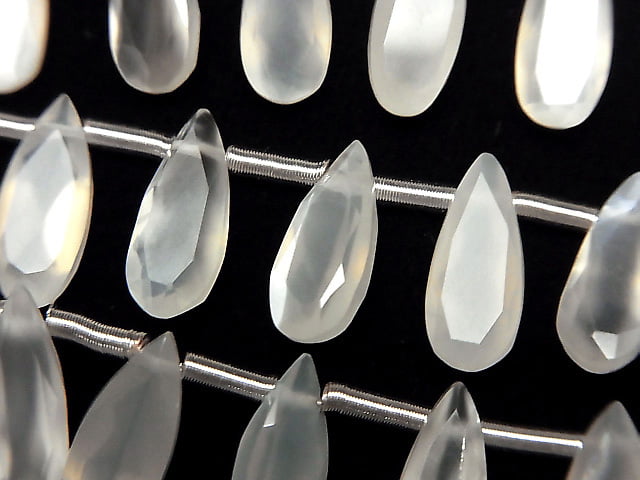 [Video] High Quality White Moonstone AAA - Pear shape Faceted 12 x 5 x 3 mm 1 strand (20 pcs)