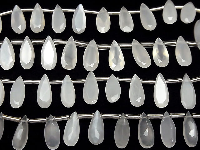 [Video] High Quality White Moonstone AAA - Pear shape Faceted 12 x 5 x 3 mm 1 strand (20 pcs)