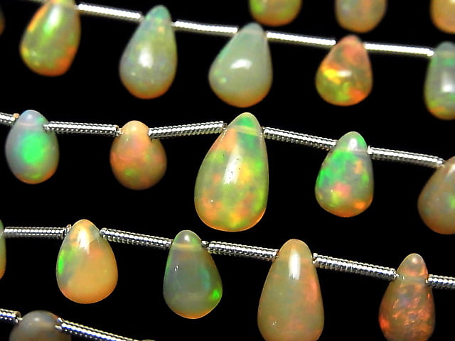 [Video]High Quality Ethiopian Opal AA++ Drop (Smooth) half or 1strand (18pcs)