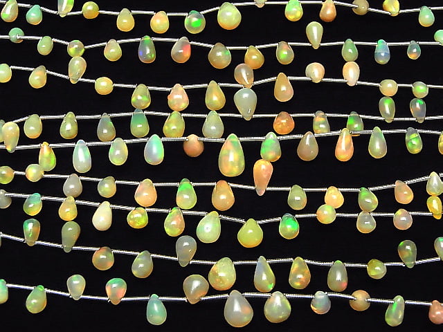 [Video]High Quality Ethiopian Opal AA++ Drop (Smooth) half or 1strand (18pcs)