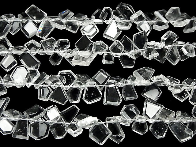 [Video]High Quality White Topaz AAA- Rough Slice Faceted half or 1strand beads (aprx.6inch/16cm)