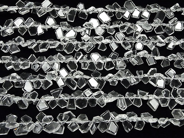[Video]High Quality White Topaz AAA- Rough Slice Faceted half or 1strand beads (aprx.6inch/16cm)