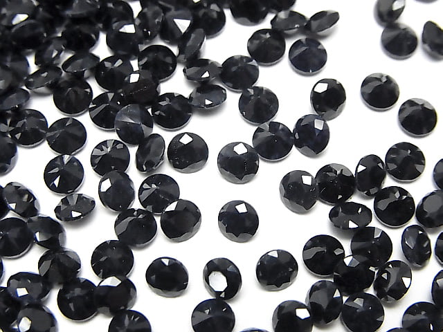 [Video] High Quality Black Sapphire AA+ Loose Round Faceted 4x4mm 4pcs