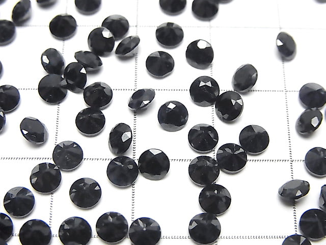 [Video] High Quality Black Sapphire AA+ Loose Round Faceted 4x4mm 4pcs