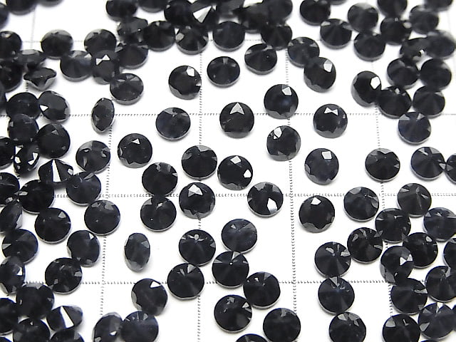 [Video] High Quality Black Sapphire AA+ Loose Round Faceted 4x4mm 4pcs