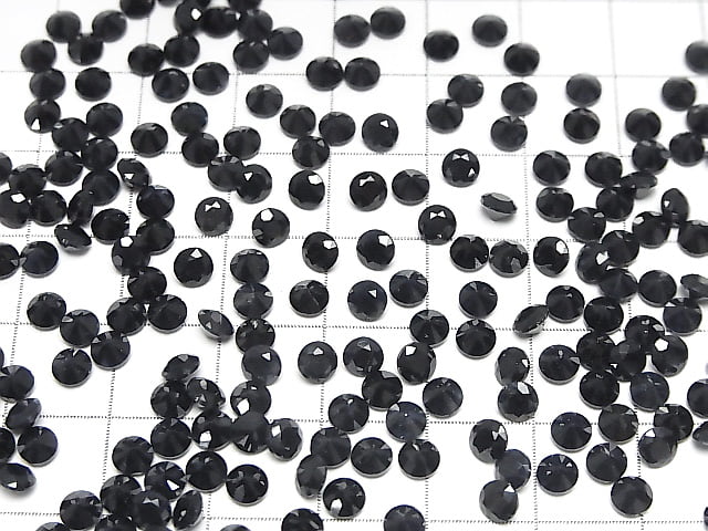 [Video] High Quality Black Sapphire AA+ Loose Round Faceted 4x4mm 4pcs