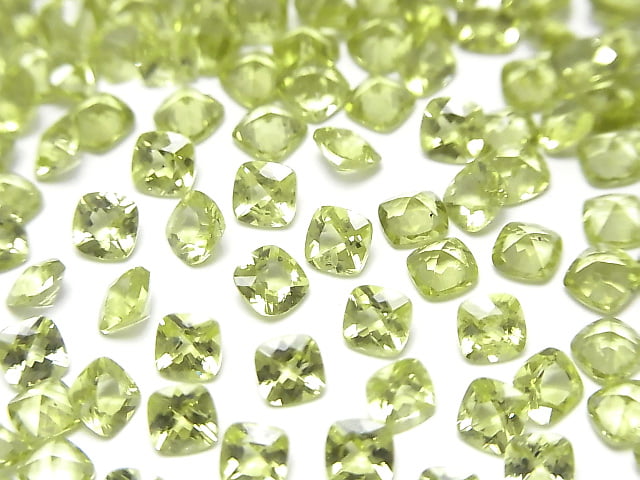 [Video]High Quality Peridot AAA Loose stone Square Faceted 4x4mm 5pcs