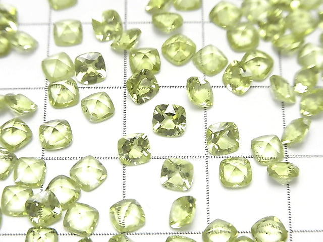 [Video]High Quality Peridot AAA Loose stone Square Faceted 4x4mm 5pcs