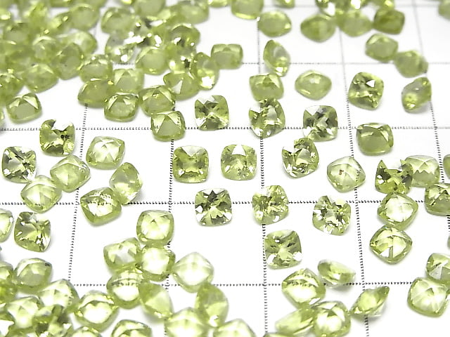 [Video]High Quality Peridot AAA Loose stone Square Faceted 4x4mm 5pcs