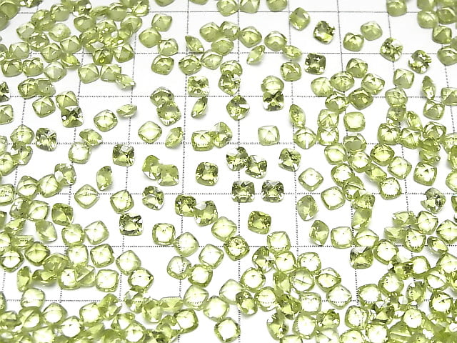 [Video]High Quality Peridot AAA Loose stone Square Faceted 4x4mm 5pcs