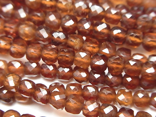 [Video] High Quality! Hessonite Garnet AAA Cube Shape 4x4x4mm 1strand beads (aprx.15inch / 37cm)