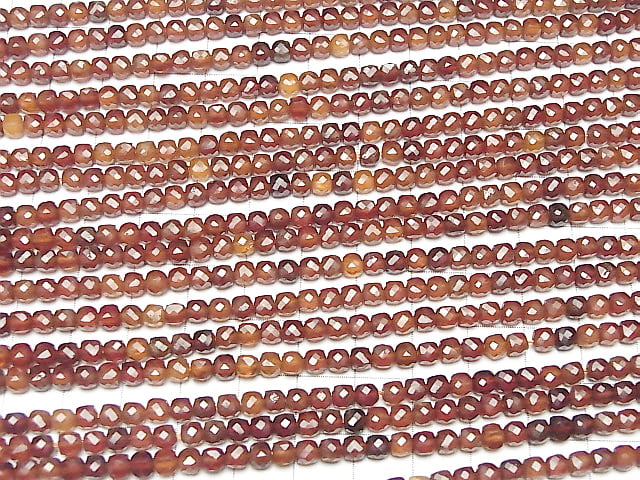 [Video] High Quality! Hessonite Garnet AAA Cube Shape 4x4x4mm 1strand beads (aprx.15inch / 37cm)
