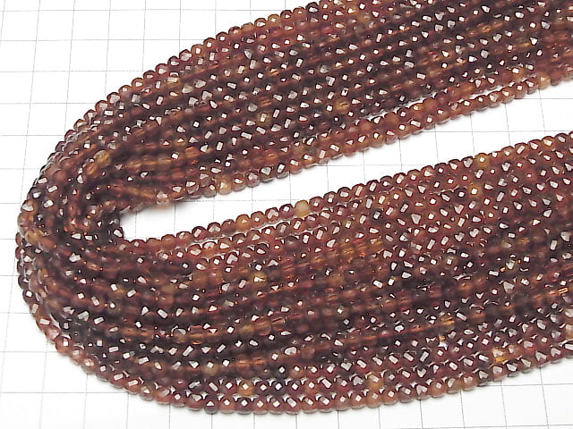 [Video] High Quality! Hessonite Garnet AAA Cube Shape 4x4x4mm 1strand beads (aprx.15inch / 37cm)