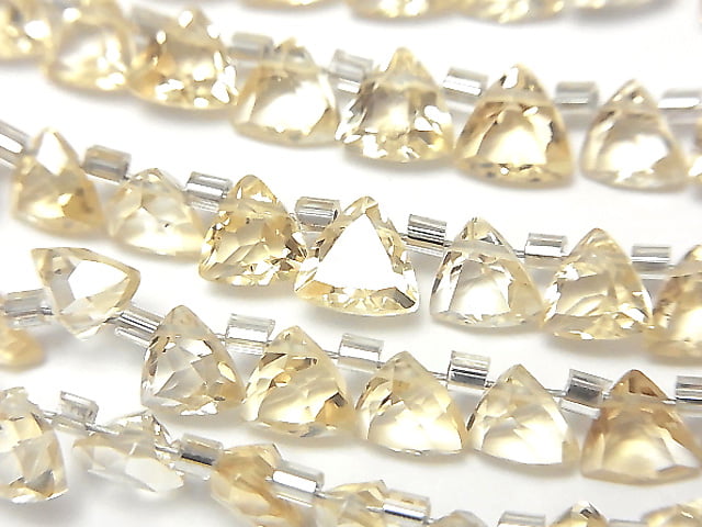 [Video] High Quality Citrine AAA Triangle Faceted 5x5mm half or 1strand (28pcs )