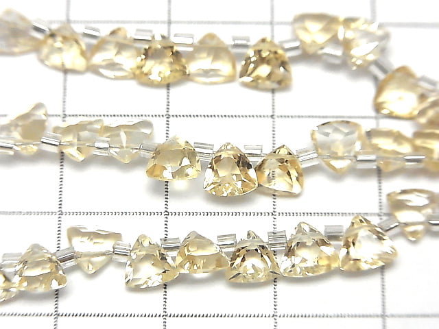 [Video] High Quality Citrine AAA Triangle Faceted 5x5mm half or 1strand (28pcs )