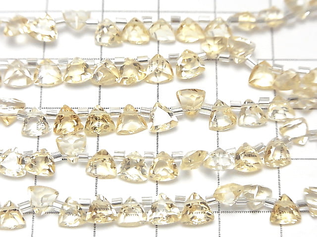 [Video] High Quality Citrine AAA Triangle Faceted 5x5mm half or 1strand (28pcs )