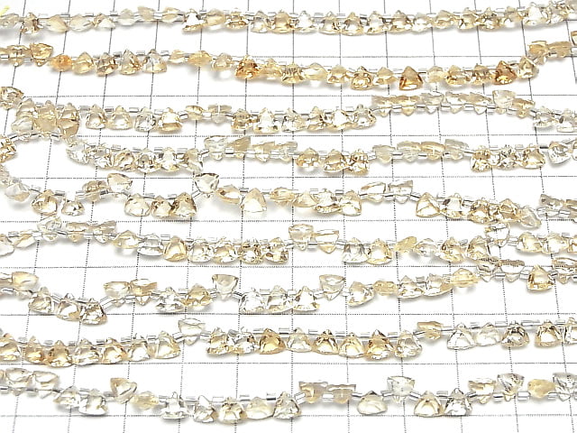 [Video] High Quality Citrine AAA Triangle Faceted 5x5mm half or 1strand (28pcs )