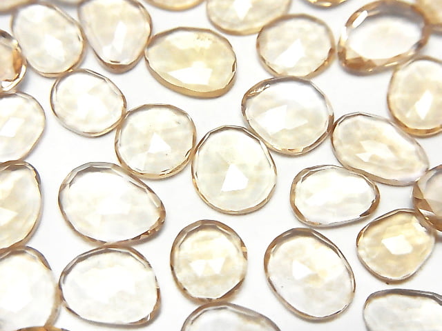 [Video] High Quality Champagne Color Quartz AAA Undrilled Freeform Single Sided Rose Cut 5pcs
