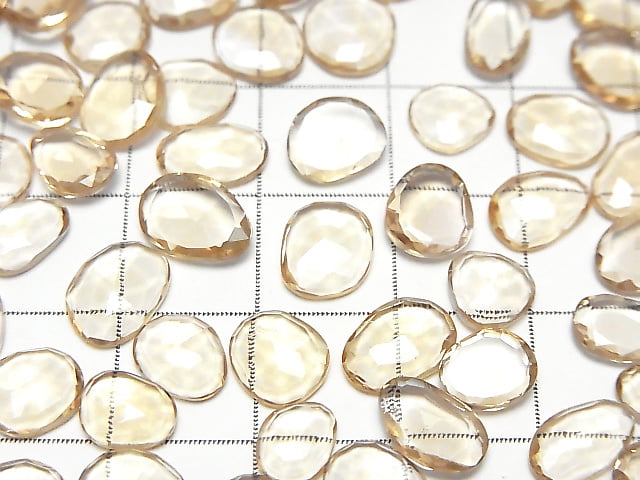 [Video] High Quality Champagne Color Quartz AAA Undrilled Freeform Single Sided Rose Cut 5pcs