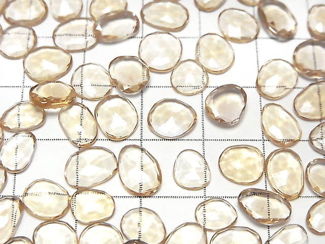 [Video] High Quality Champagne Color Quartz AAA Undrilled Freeform Single Sided Rose Cut 5pcs