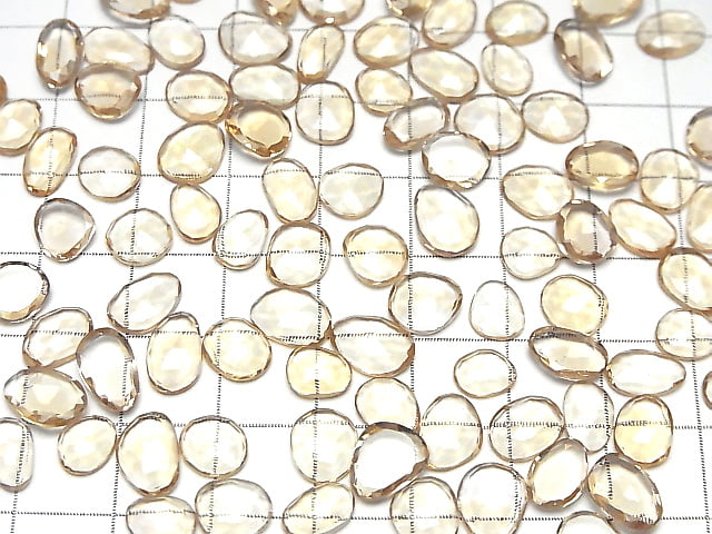 [Video] High Quality Champagne Color Quartz AAA Undrilled Freeform Single Sided Rose Cut 5pcs