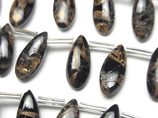 [Video]Copper Obsidian AAA Pear shape (Smooth) 15x6mm 1strand (8pcs)