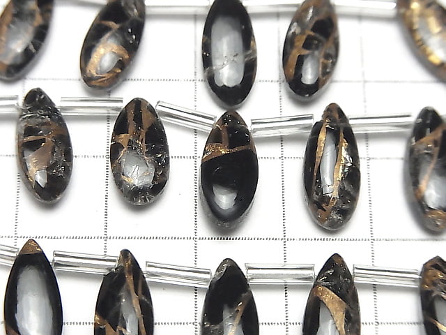 [Video]Copper Obsidian AAA Pear shape (Smooth) 15x6mm 1strand (8pcs)