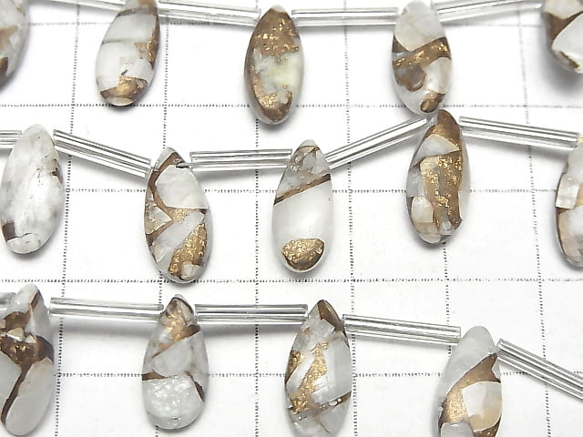 [Video] Copper Calcite AAA Pear shape (Smooth) 15x6mm half or 1strand (8pcs )