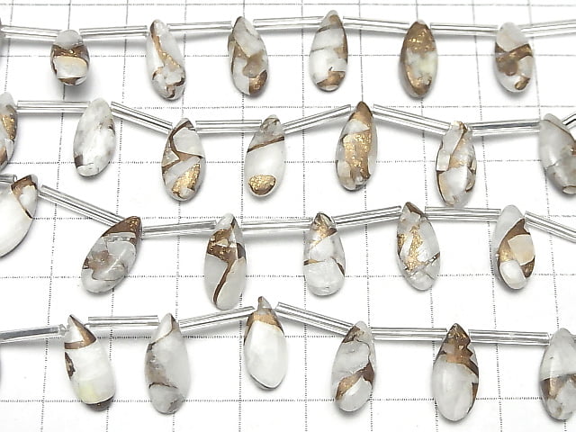 [Video] Copper Calcite AAA Pear shape (Smooth) 15x6mm half or 1strand (8pcs )