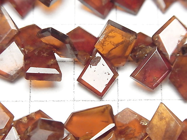 [Video] Hessonite Garnet AA++ Rough Slice Faceted 1strand beads (aprx.6inch / 16cm)