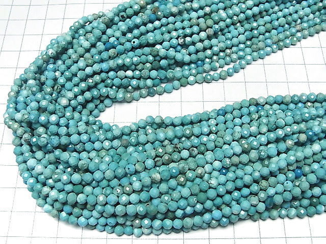 High Quality!  Turquoise AA++ Faceted Round 4mm  half or 1strand beads (aprx.15inch/37cm)