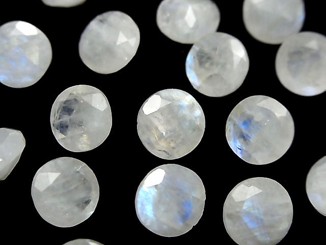 [Video]Rainbow Moonstone AA++ Loose stone Round Faceted 10x10mm 3pcs